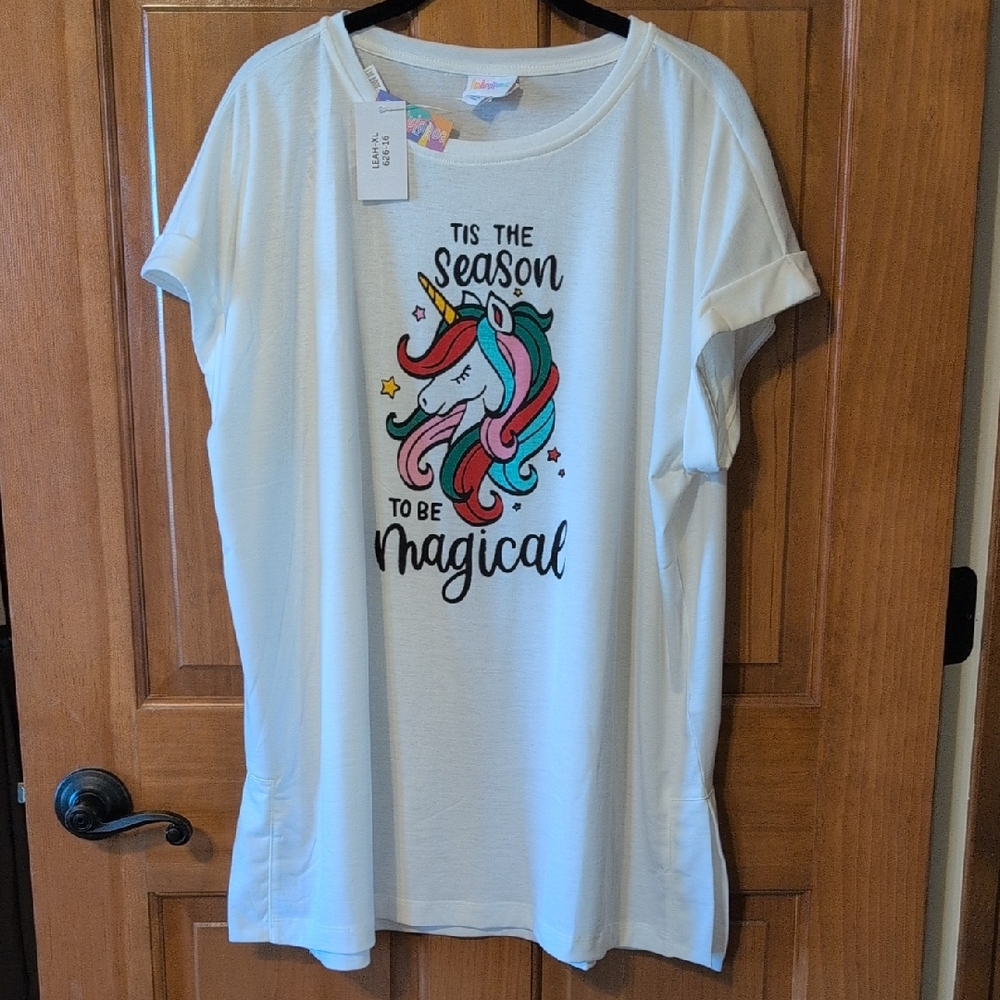 LuLaRoe Unicorn Tee - White with Colorful Design